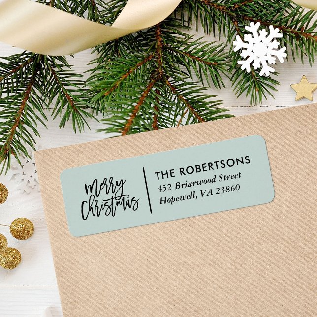 Merry Christmas Stylish Script Return Address (Creator Uploaded)