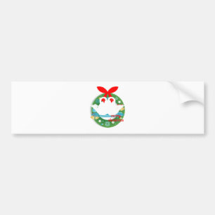 merry christmas swans bumper sticker