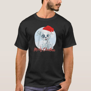 Merry Christmas Sweet Dog Dalmatian Raglan Basebal T-Shirt