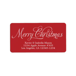 Merry Christmas Swirly Script Label