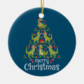 Merry Christmas T Rex Boys Kids Christmas Tree Rex Ceramic Ornament