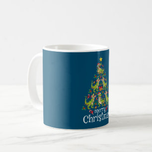 Merry Christmas T Rex Boys Kids Christmas Tree Rex Coffee Mug
