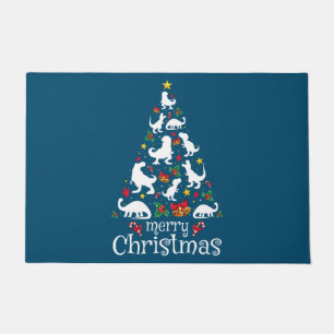 Merry Christmas T Rex Kids Boys Funny Christmas  Doormat