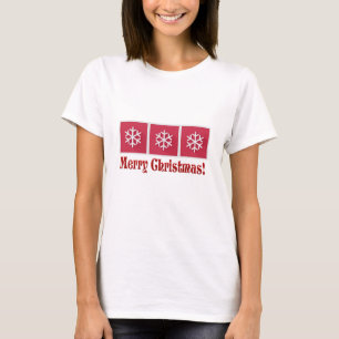 Merry Christmas T-Shirt - 3 Snowflakes