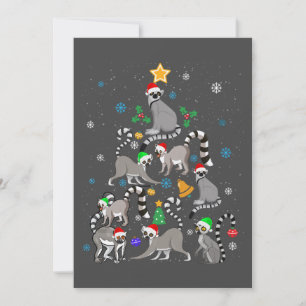 Merry Christmas T-shirt Lemur Christmas Tree Xmas Invitation