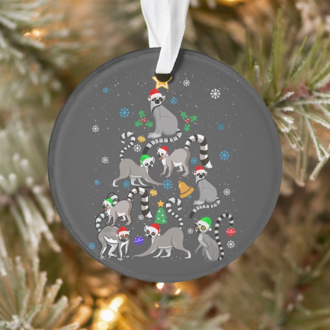 Merry Christmas T-shirt Lemur Christmas Tree Xmas  Ornament (Tree)