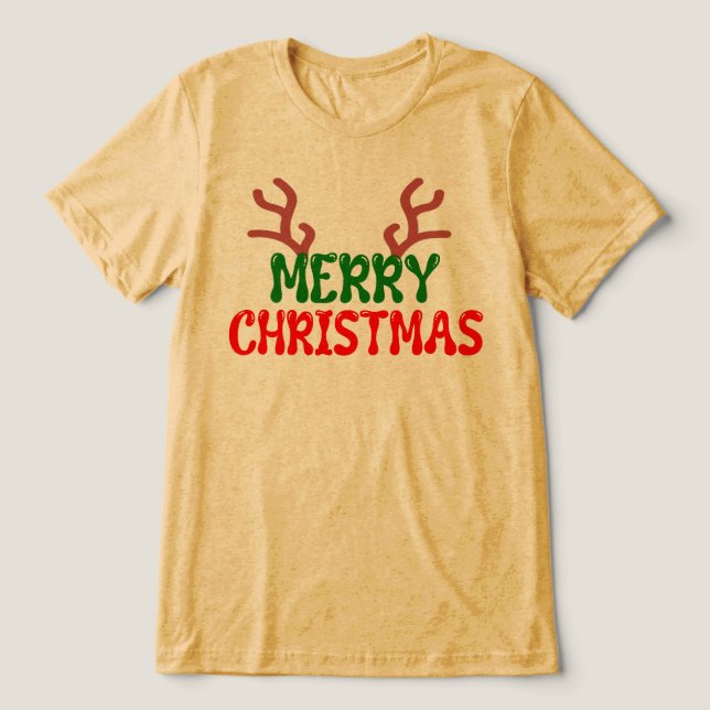 MERRY CHRISTMAS T-Shirt Tri-Blend Shirt (Design Front)