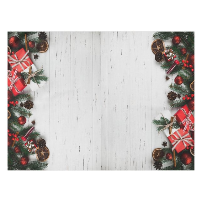 "Merry Christmas" Tablecloth (Front (Horizontal))