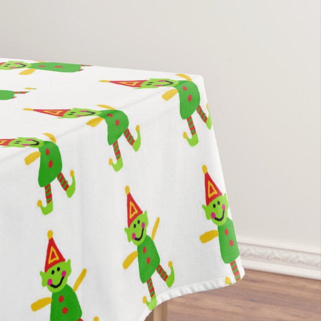 Merry Christmas Tablecloth, Elf  Tablecloth (In Situ)