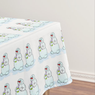 Merry Christmas Tablecloth, Thirsty Snowman Tablecloth