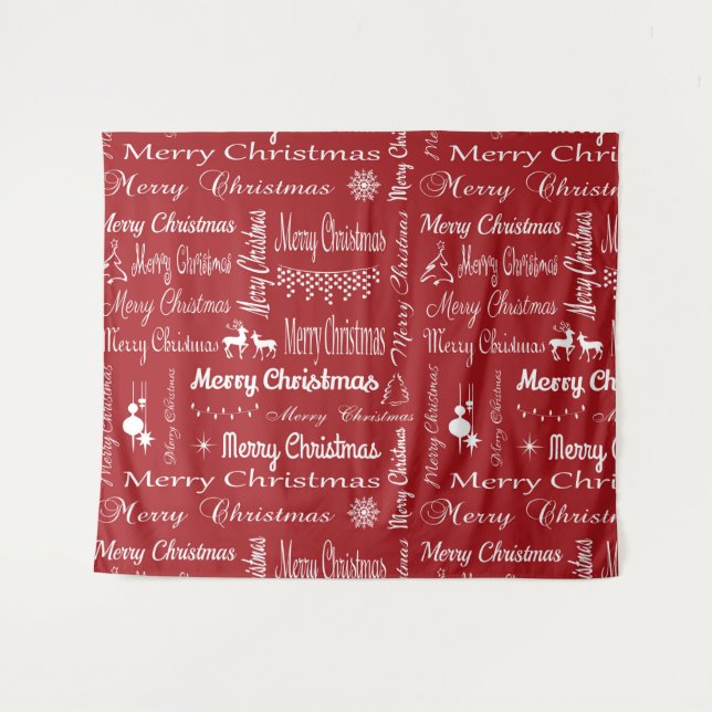 Merry Christmas Tapestry (Front (Horizontal))