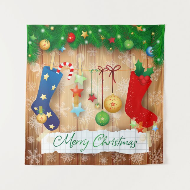 Merry Christmas  Tapestry (Front)