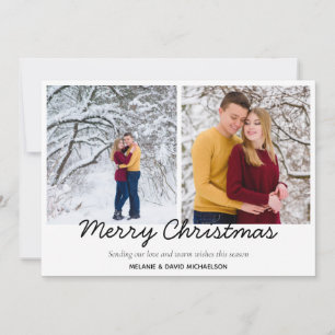 Merry Christmas Tartan Photo Collage Seasonal Holiday Card