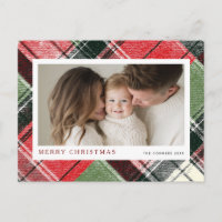 Merry Christmas Tartan Plaid Background