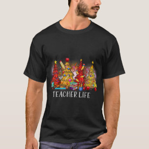 Merry Christmas Teacher Christmas Trees Tie Dye T-Shirt