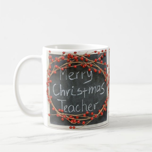 **MERRY CHRISTMAS TEACHER MUG** COFFEE MUG (Left)