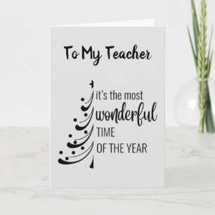 MERRY CHRISTMAS **TEACHER** WITH THANKS HOLIDAY CARD