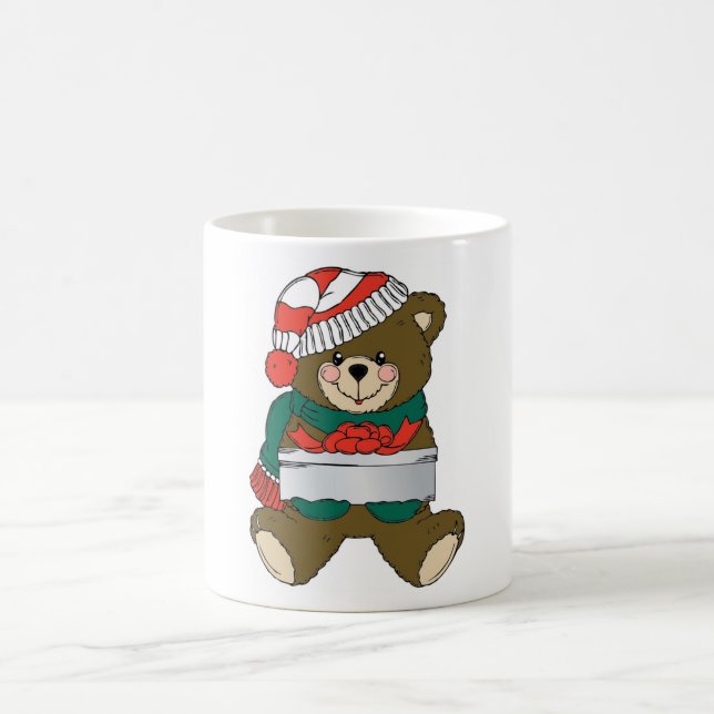 "MERRY CHRISTMAS" TEDDY BEAR COFFEE MUG (Center)