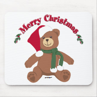 Merry Christmas Teddy Bear Mouse Pad