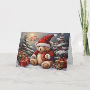 Merry Christmas Teddy Bear, Presents, Decorations  Card