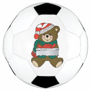 "MERRY CHRISTMAS" TEDDY BEAR SOCCER BALL