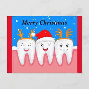 Merry Christmas Teeth Holiday Postcard