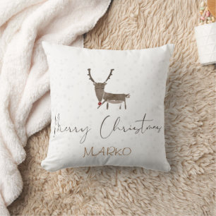 Merry Christmas tender reindeer Throw Pillow