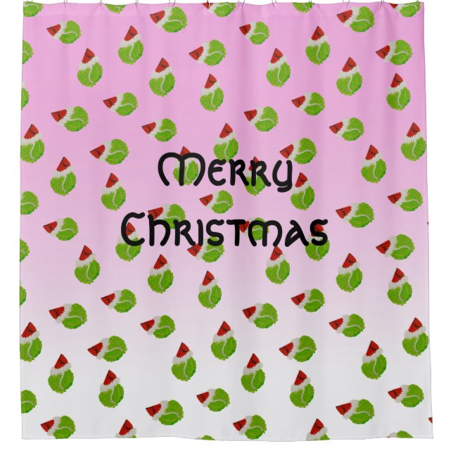 Merry Christmas Tennis Balls with Santa Hats (Front)