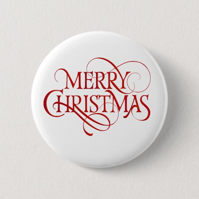 Merry Christmas text 2 Inch Round Button (Front)