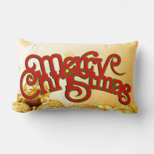 Merry Christmas - text design + your back. & ideas Lumbar Pillow