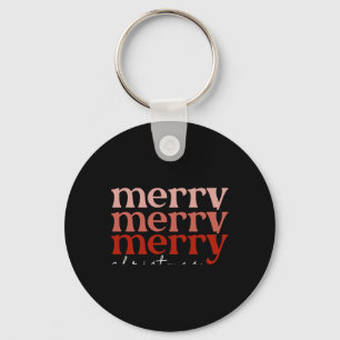 Merry Christmas Text Greeting Red Toddler T Shirt  Keychain