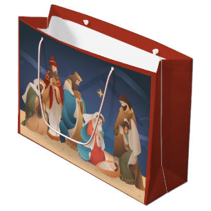 Merry Christmas The Birth of Christ  Large Gift Ba Bag