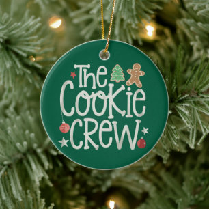 Merry Christmas The Cookie Crew Xmas Matching Ceramic Ornament