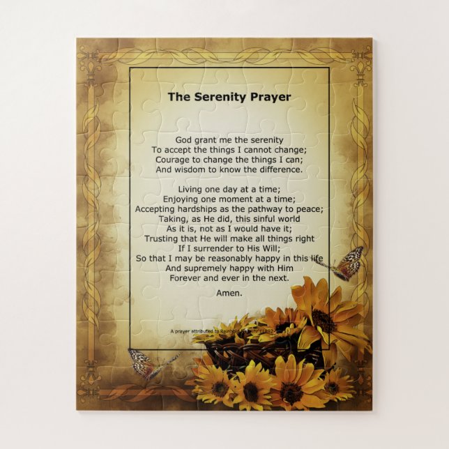 Merry Christmas The Serenity Prayer Puzzle (Vertical)