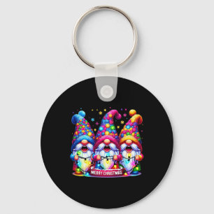 Merry Christmas Three Gnomes Xmas Family Men Women Keychain