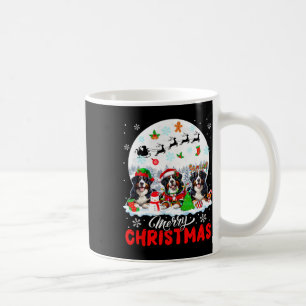 Merry Christmas Three Santa Elf Reindeer Bernese M Coffee Mug