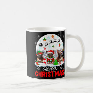 Merry Christmas Three Santa Elf Reindeer French Bu Coffee Mug
