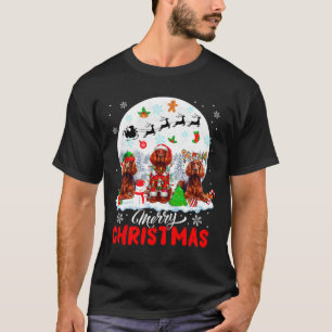 Merry Christmas Three Santa Elf Reindeer Irish Set T-Shirt