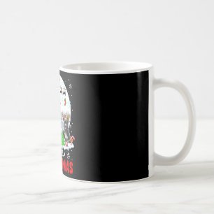 Merry Christmas Three Santa Elf Reindeer Pit Bulls Coffee Mug