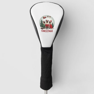 Merry Christmas Three Santa Elf Reindeer Siamese C Golf Head Cover