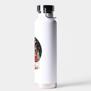 Merry Christmas Three Santa Elf Reindeer Siamese C Water Bottle
