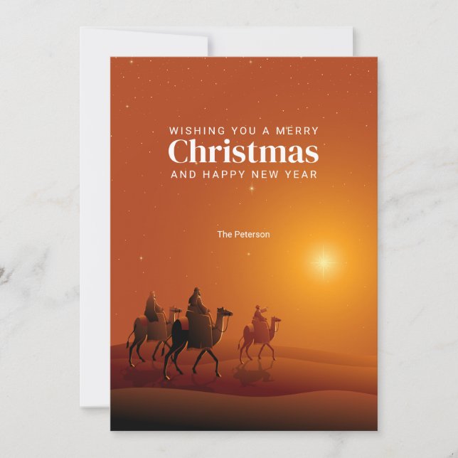 Merry Christmas | Three Wise Men Greeting Card (Front)