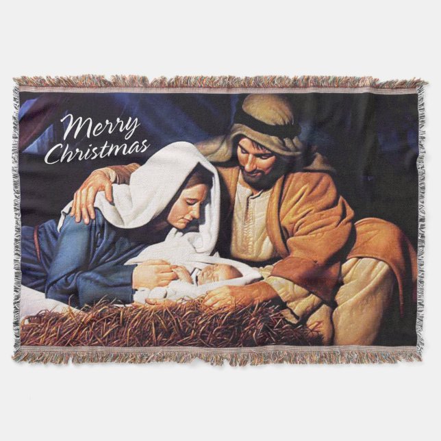 Merry Christmas Throw Blanket (Front)