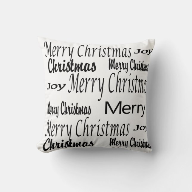 Merry Christmas Throw Pillow (Front)