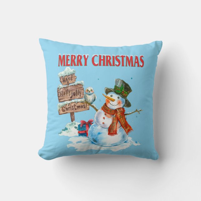 Merry Christmas Throw Pillow (Front)