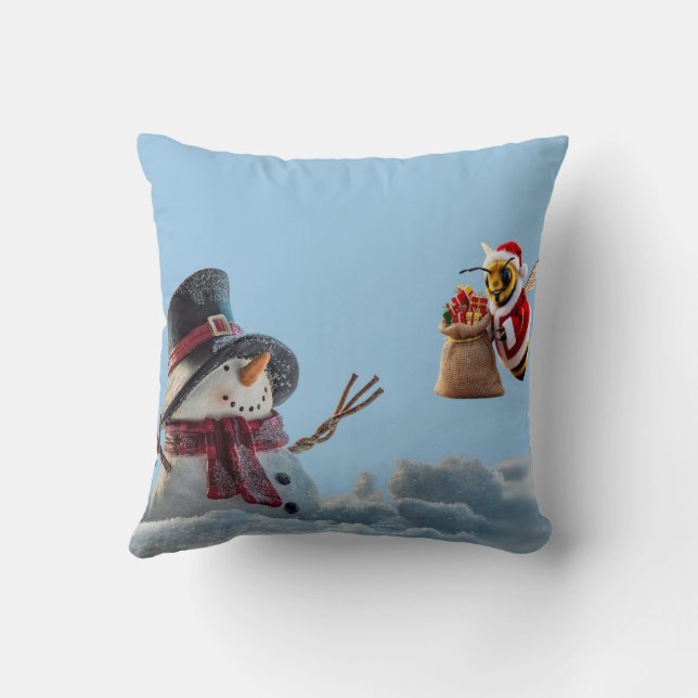 Merry Christmas Throw Pillow (Back)