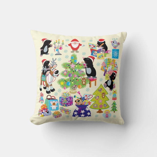 Merry Christmas Throw Pillow (Front)