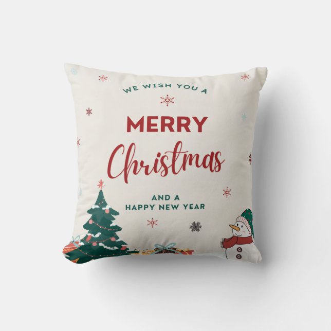 Merry Christmas Throw Pillow (Front)