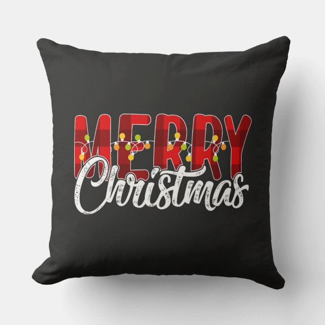 Merry Christmas  Throw Pillow (Front)