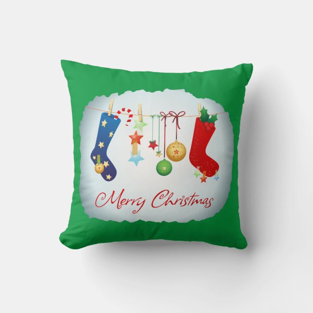 Merry Christmas  Throw Pillow (Front)